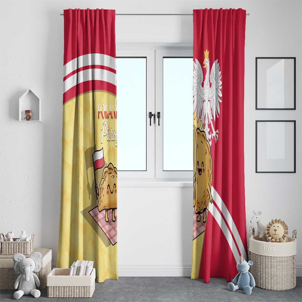 Poland Pierogi Window Curtain Polish Dumplings With Coat Of Arms