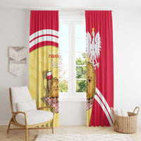 Poland Pierogi Window Curtain Polish Dumplings With Coat Of Arms