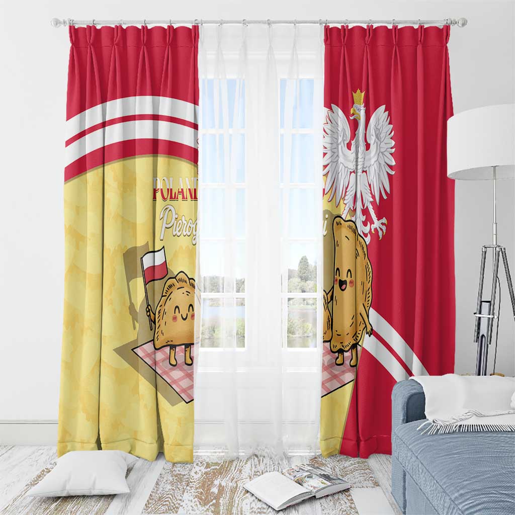 Poland Pierogi Window Curtain Polish Dumplings With Coat Of Arms