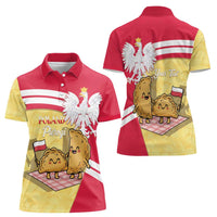 Personalised Poland Pierogi Women Polo Shirt Polish Dumplings With Coat Of Arms