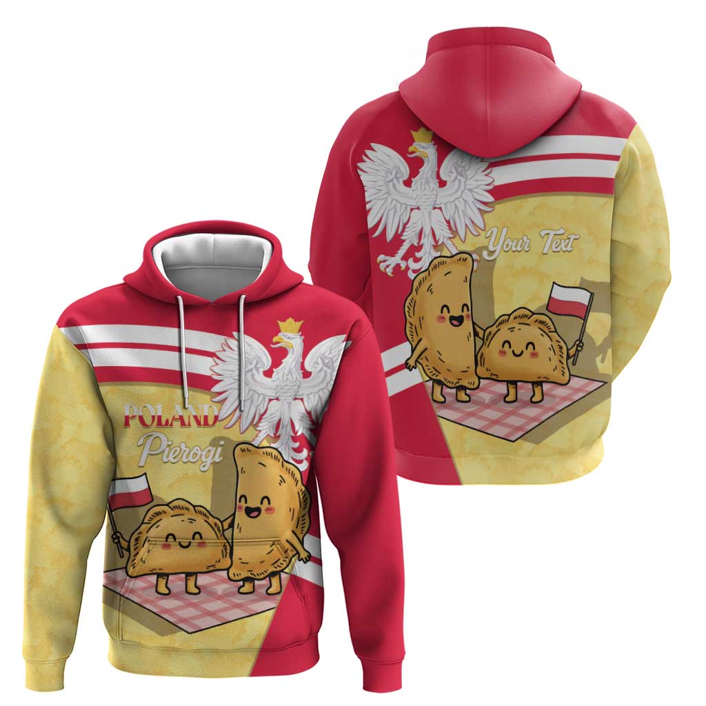 Personalised Poland Pierogi Zip Hoodie Polish Dumplings With Coat Of Arms