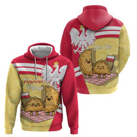 Personalised Poland Pierogi Zip Hoodie Polish Dumplings With Coat Of Arms