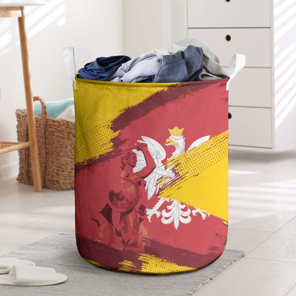 Mermaid of Warsaw Poland Laundry Basket Polish Capital City Grunge Style