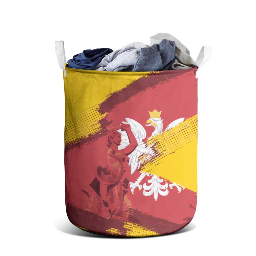 Mermaid of Warsaw Poland Laundry Basket Polish Capital City Grunge Style