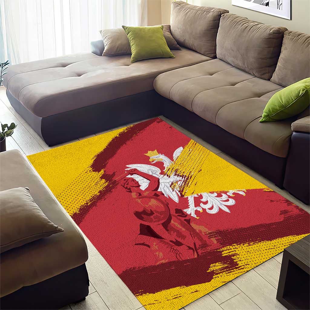 Mermaid of Warsaw Poland Area Rug Polish Capital City Grunge Style