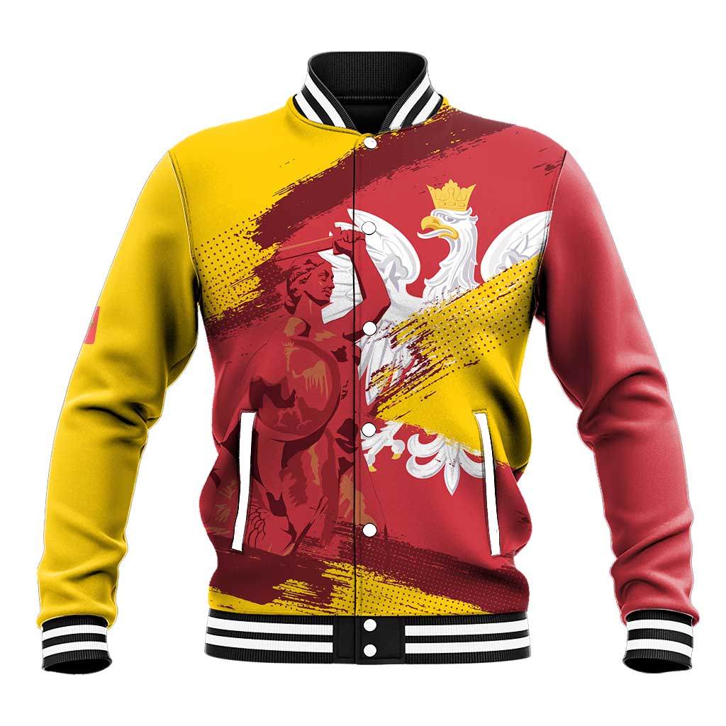 Mermaid of Warsaw Poland Baseball Jacket Polish Capital City Grunge Style