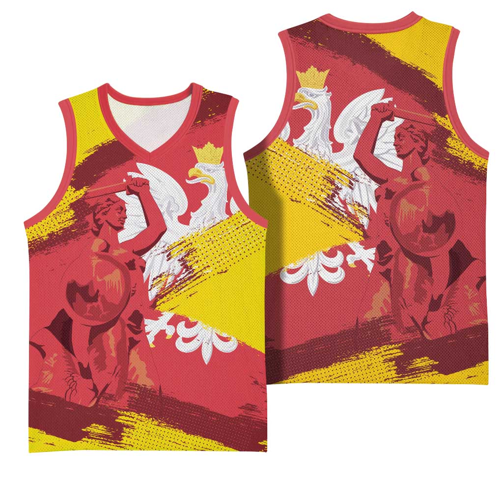Mermaid of Warsaw Poland Basketball Jersey Polish Capital City Grunge Style