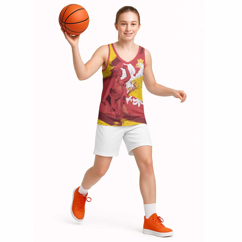 Mermaid of Warsaw Poland Basketball Jersey Polish Capital City Grunge Style