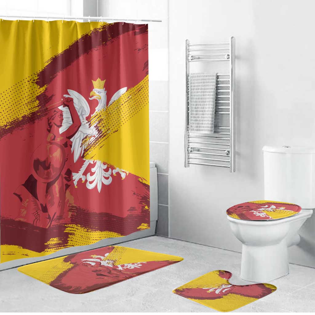 Mermaid of Warsaw Poland Bathroom Set Polish Capital City Grunge Style