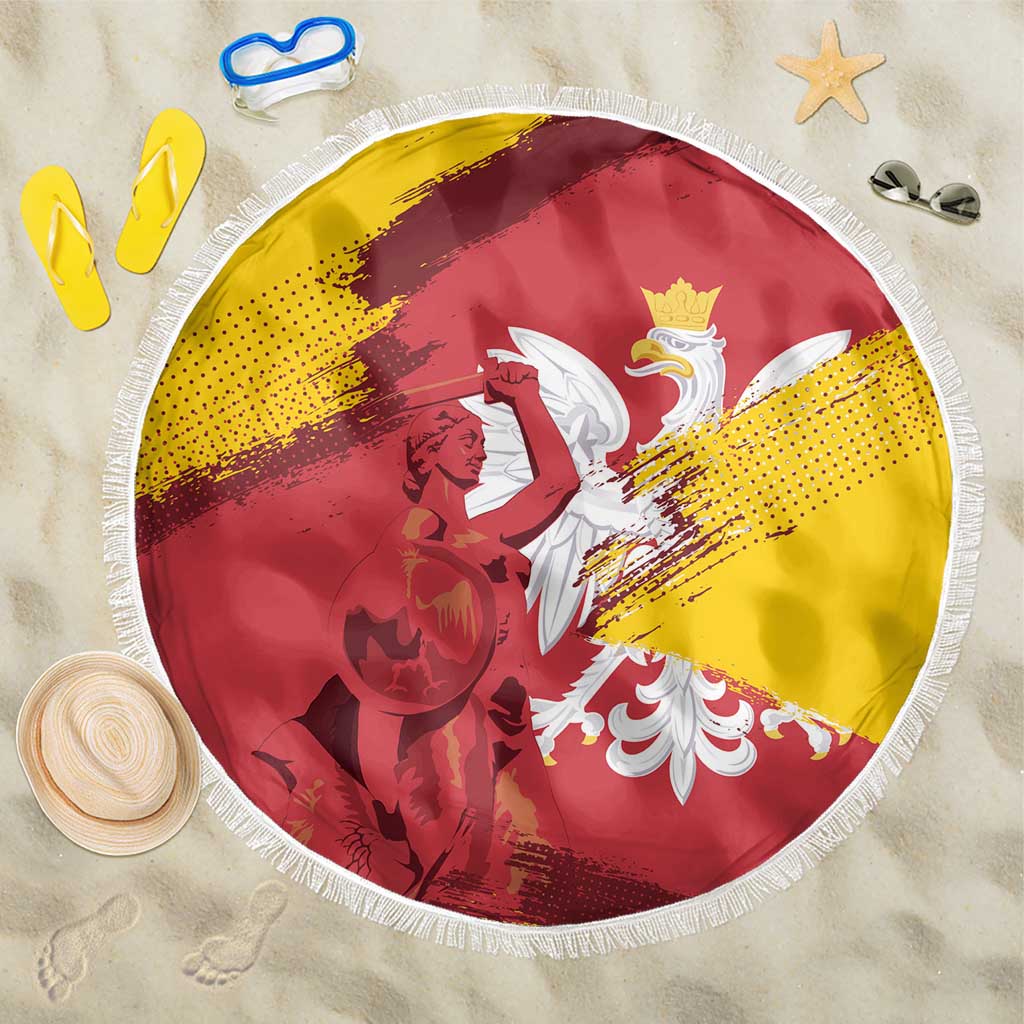 Mermaid of Warsaw Poland Beach Blanket Polish Capital City Grunge Style