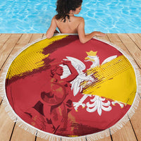 Mermaid of Warsaw Poland Beach Blanket Polish Capital City Grunge Style