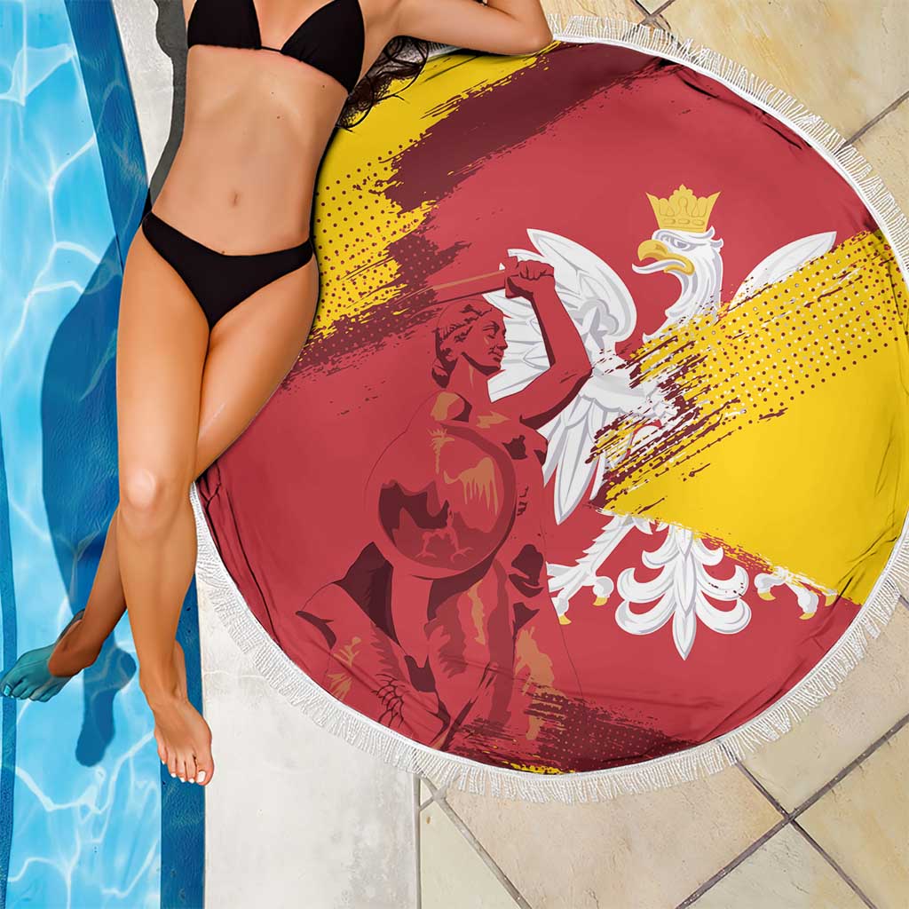 Mermaid of Warsaw Poland Beach Blanket Polish Capital City Grunge Style