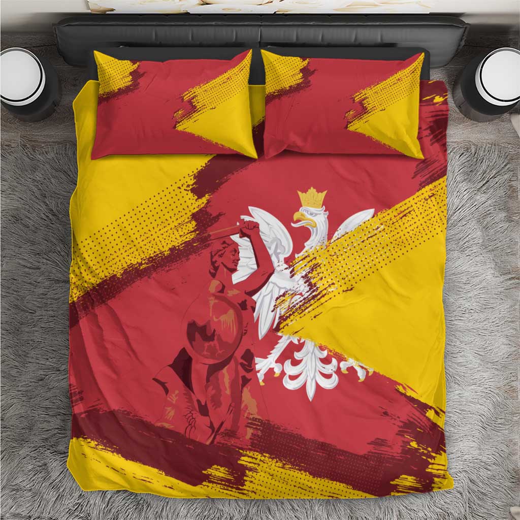 Mermaid of Warsaw Poland Bedding Set Polish Capital City Grunge Style
