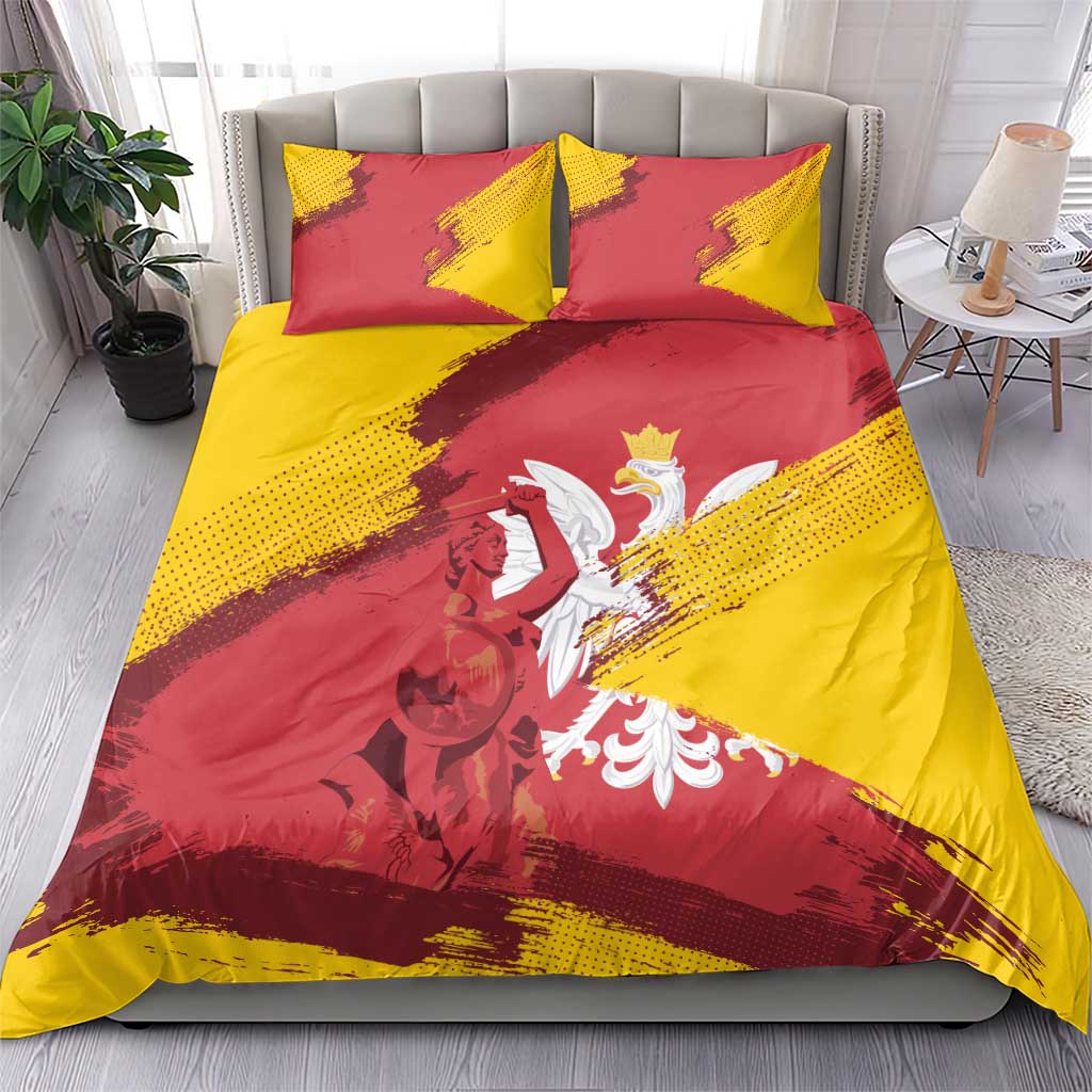 Mermaid of Warsaw Poland Bedding Set Polish Capital City Grunge Style