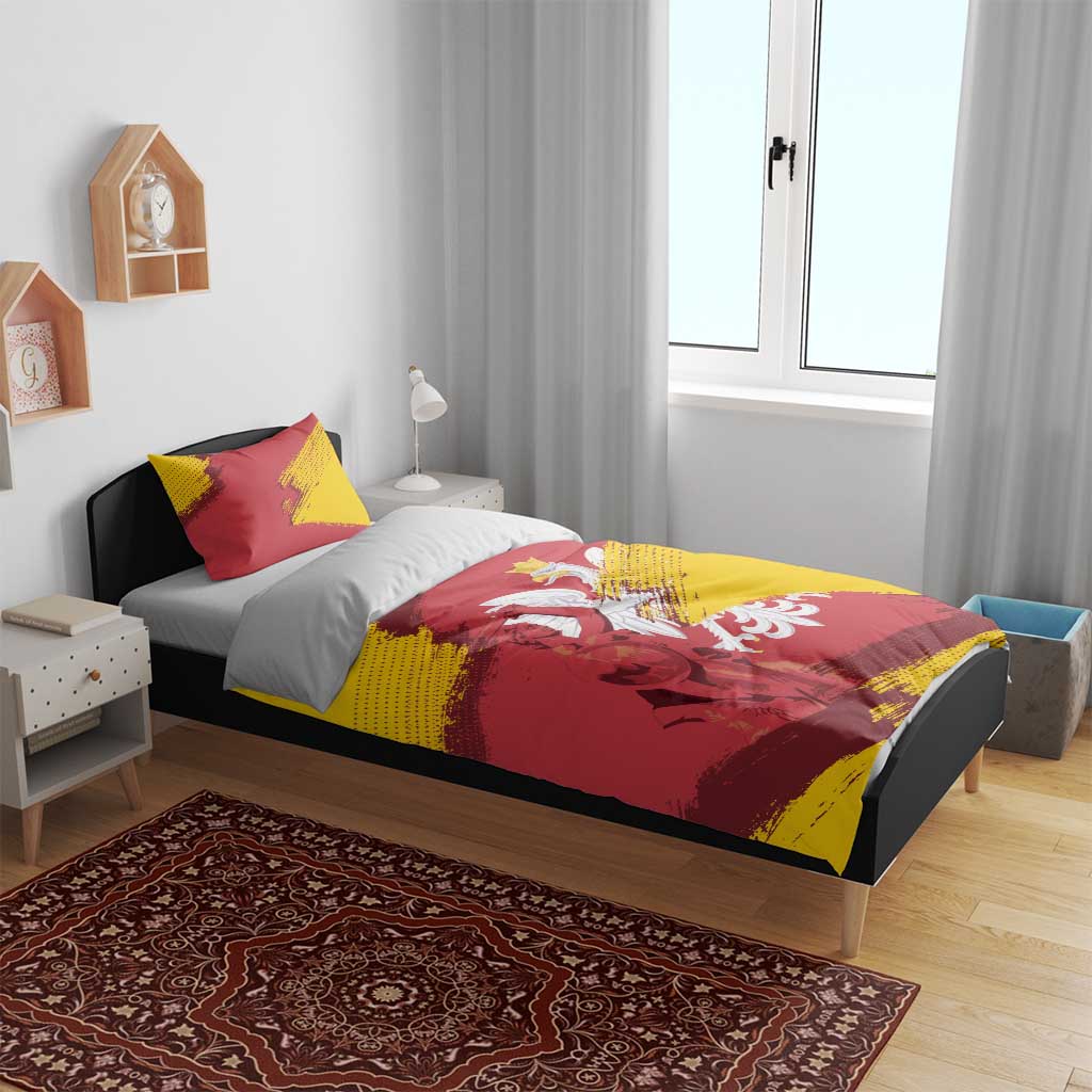 Mermaid of Warsaw Poland Bedding Set Polish Capital City Grunge Style