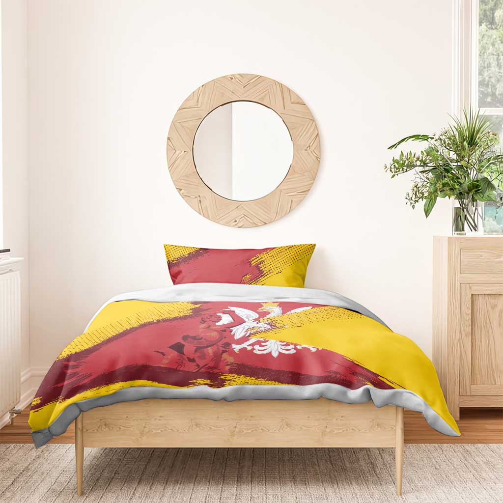 Mermaid of Warsaw Poland Bedding Set Polish Capital City Grunge Style