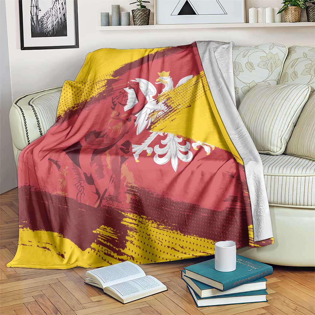 Mermaid of Warsaw Poland Blanket Polish Capital City Grunge Style