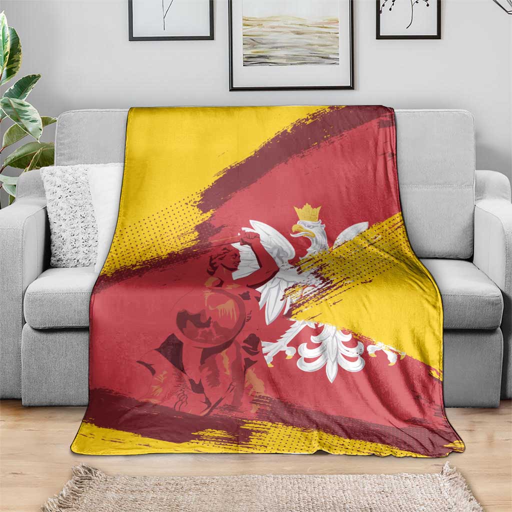 Mermaid of Warsaw Poland Blanket Polish Capital City Grunge Style