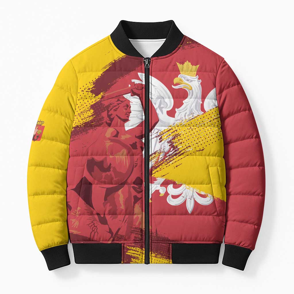 Mermaid of Warsaw Poland Bomber Puffer Jacket Polish Capital City Grunge Style