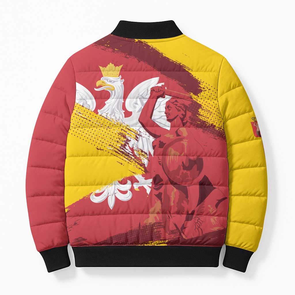 Mermaid of Warsaw Poland Bomber Puffer Jacket Polish Capital City Grunge Style