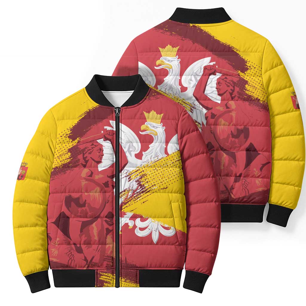 Mermaid of Warsaw Poland Bomber Puffer Jacket Polish Capital City Grunge Style