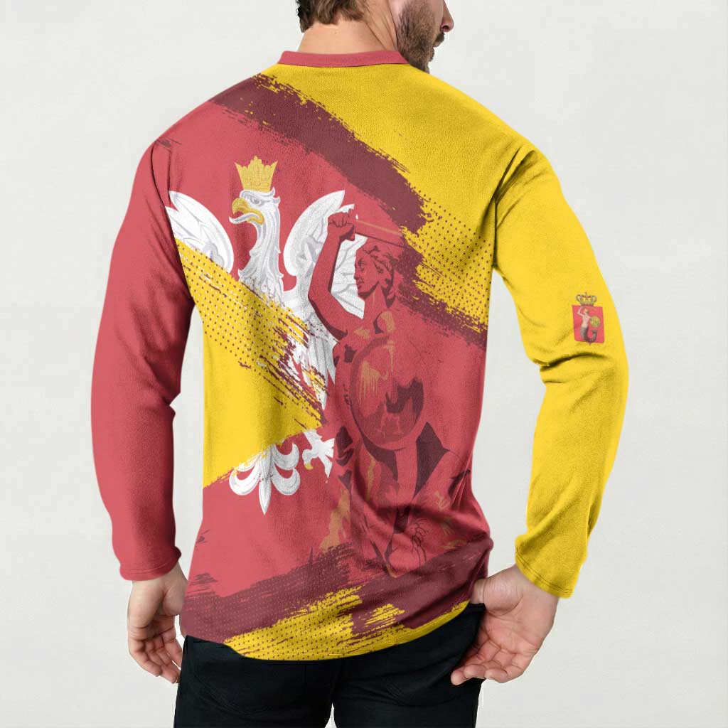 Mermaid of Warsaw Poland Button Sweatshirt Polish Capital City Grunge Style