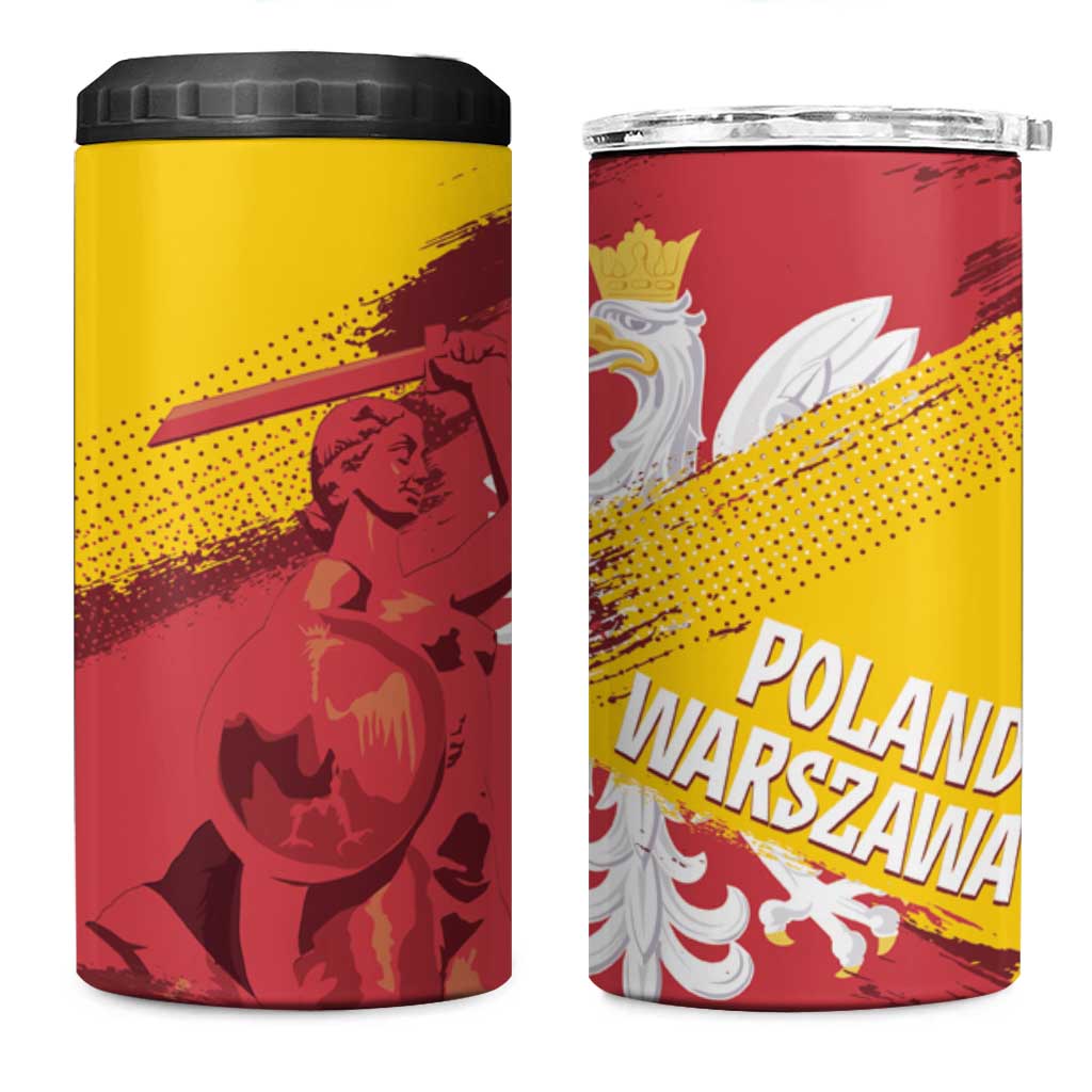 Mermaid of Warsaw Poland 4 in 1 Can Cooler Tumbler Polish Capital City Grunge Style