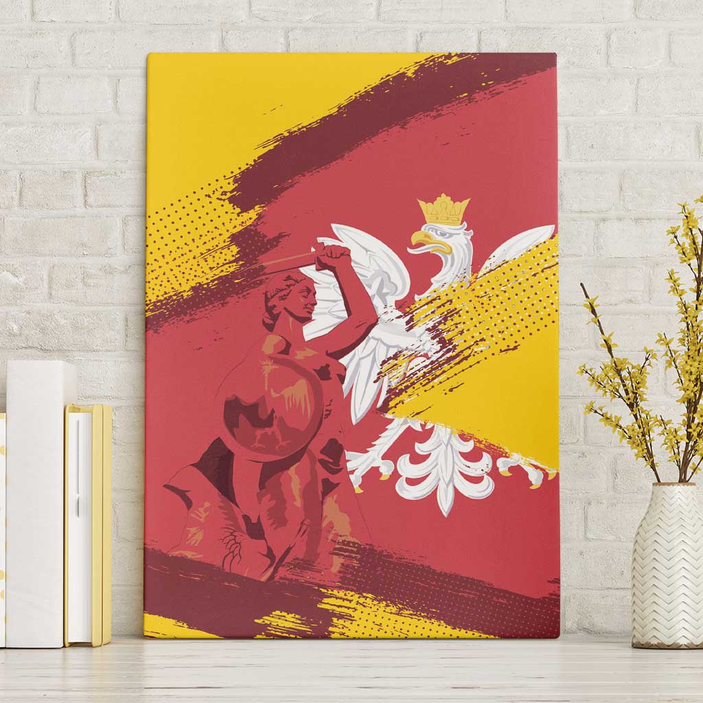 Mermaid of Warsaw Poland Canvas Wall Art Polish Capital City Grunge Style