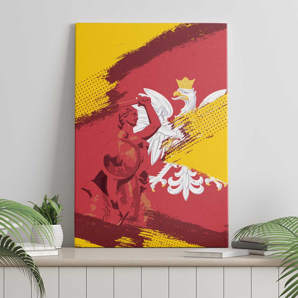 Mermaid of Warsaw Poland Canvas Wall Art Polish Capital City Grunge Style