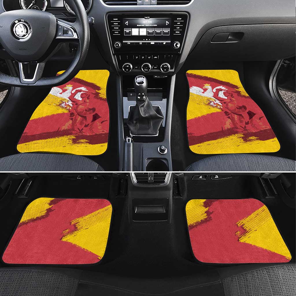Mermaid of Warsaw Poland Car Mats Polish Capital City Grunge Style