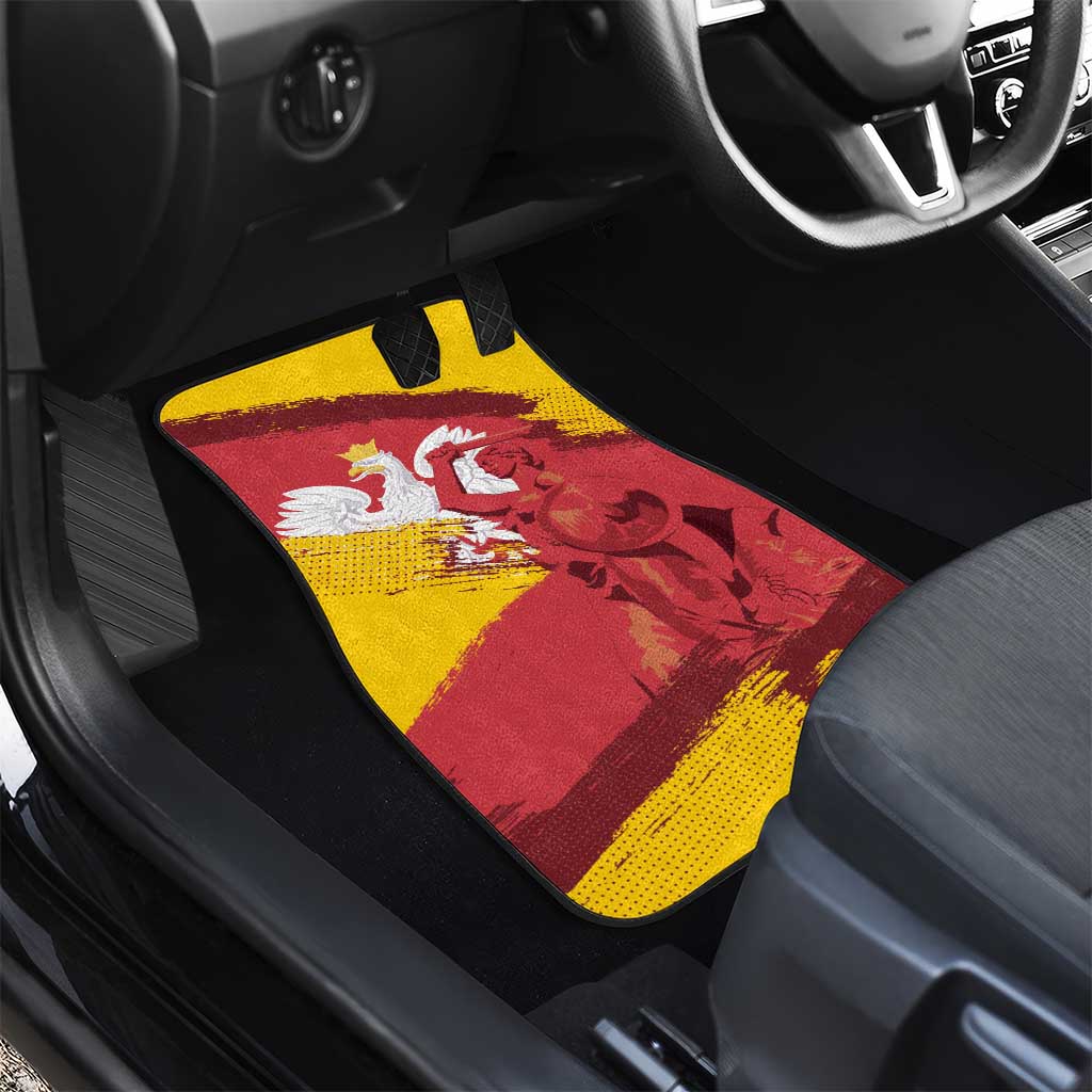 Mermaid of Warsaw Poland Car Mats Polish Capital City Grunge Style