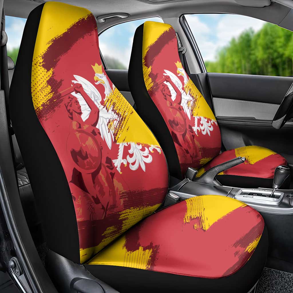 Mermaid of Warsaw Poland Car Seat Cover Polish Capital City Grunge Style