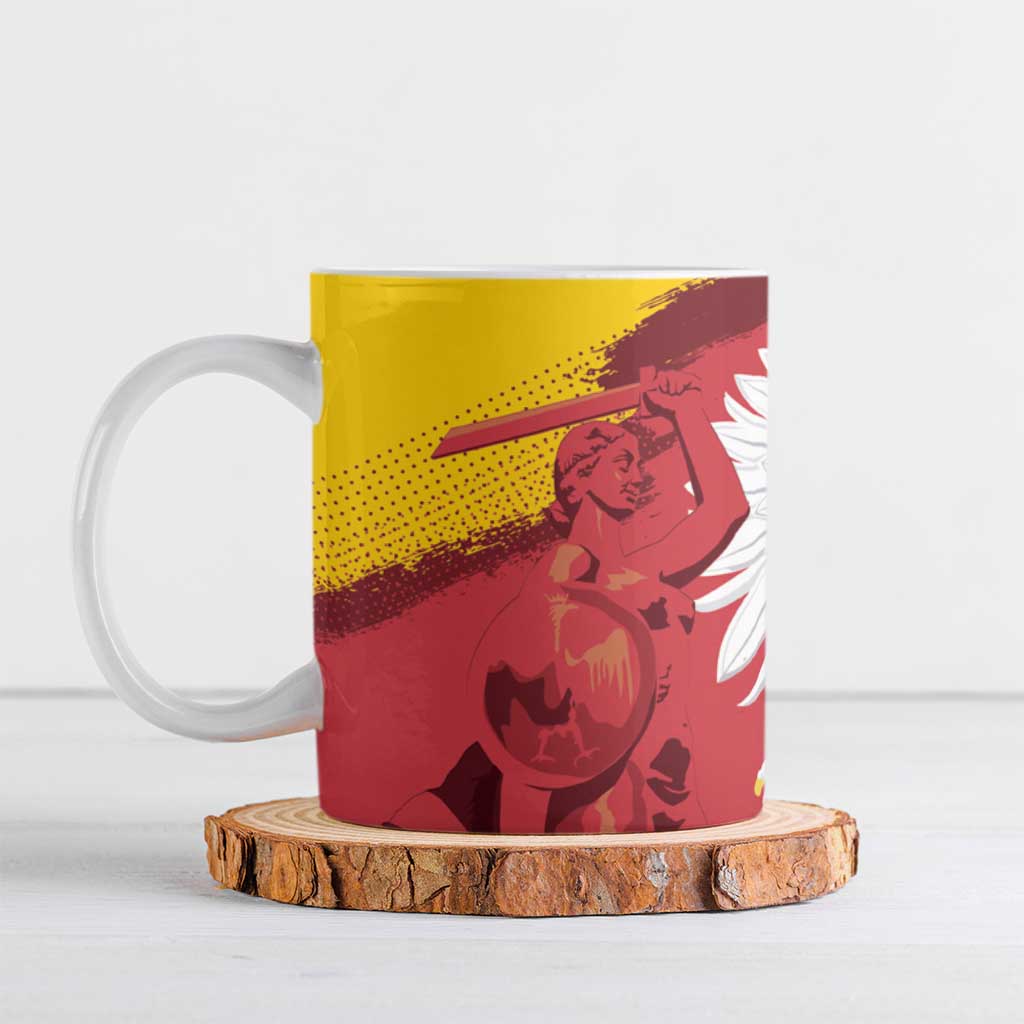 Mermaid of Warsaw Poland Ceramic Mug Polish Capital City Grunge Style