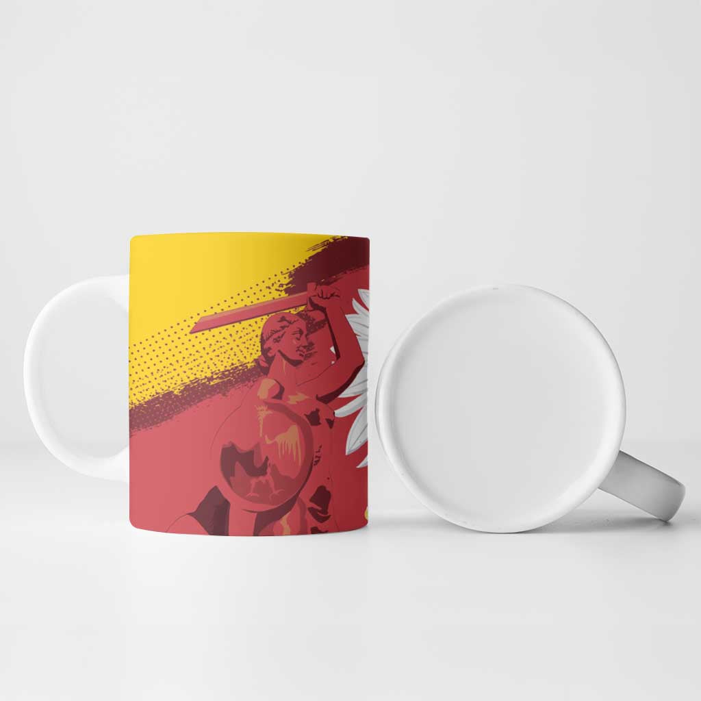 Mermaid of Warsaw Poland Ceramic Mug Polish Capital City Grunge Style