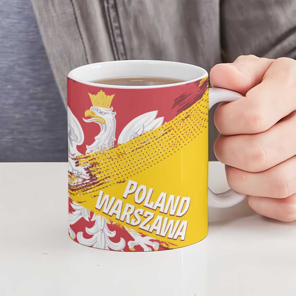 Mermaid of Warsaw Poland Ceramic Mug Polish Capital City Grunge Style