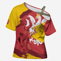 Mermaid of Warsaw Poland Cross Shoulder Shirt Polish Capital City Grunge Style