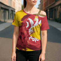 Mermaid of Warsaw Poland Cross Shoulder Shirt Polish Capital City Grunge Style