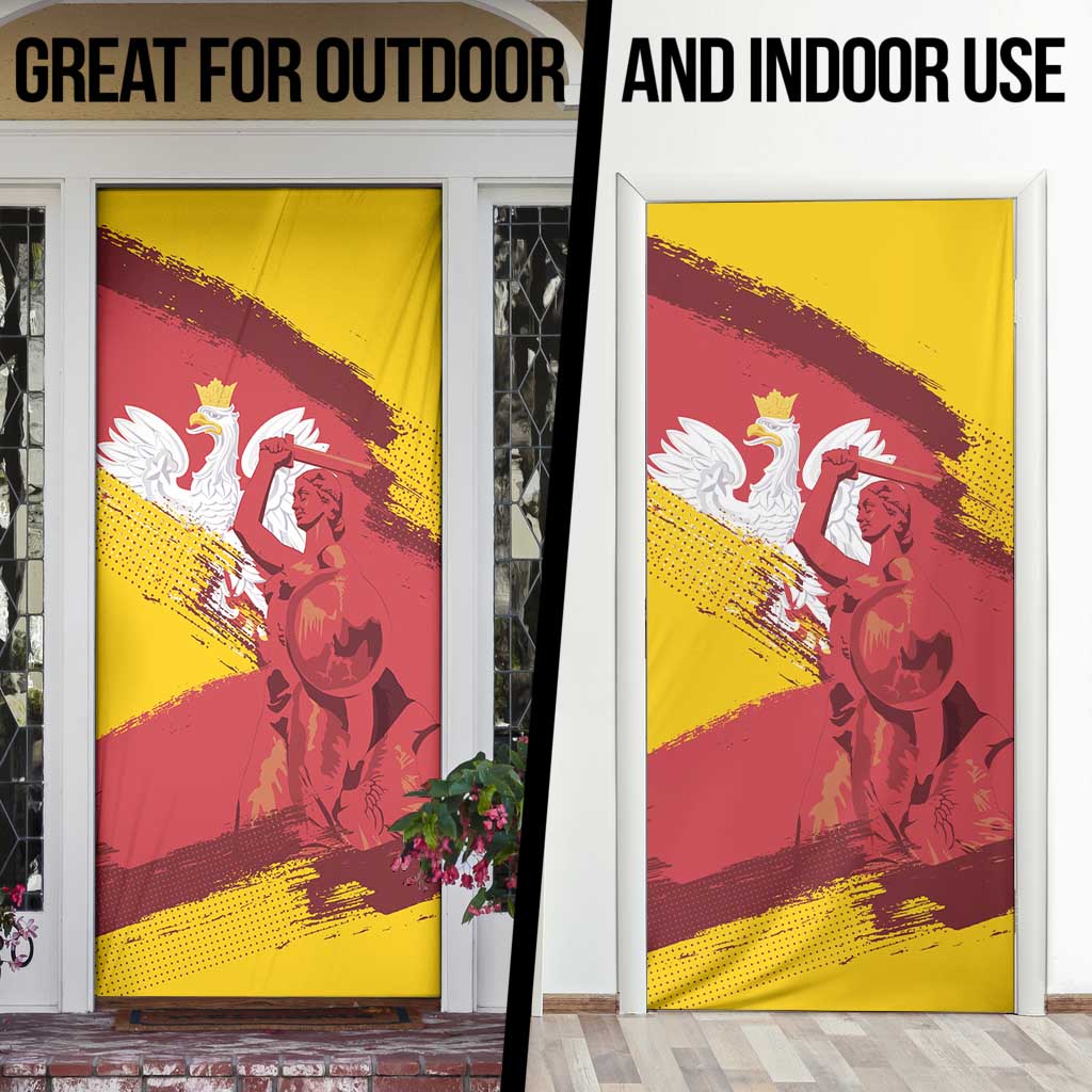 Mermaid of Warsaw Poland Door Cover Polish Capital City Grunge Style