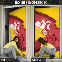 Mermaid of Warsaw Poland Door Cover Polish Capital City Grunge Style