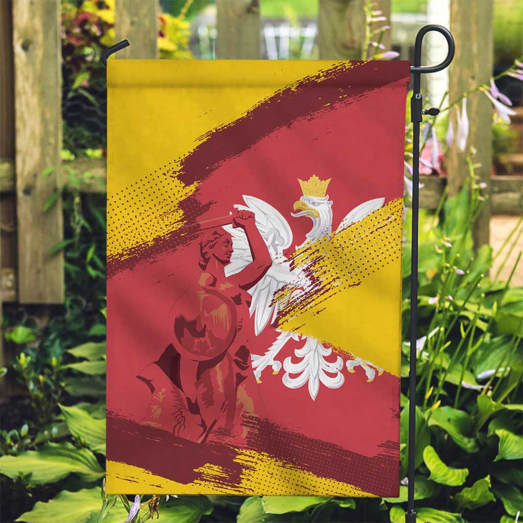 Mermaid of Warsaw Poland Garden Flag Polish Capital City Grunge Style
