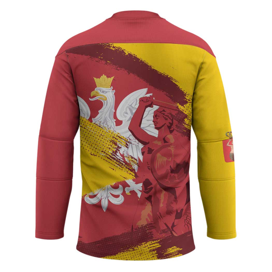 Mermaid of Warsaw Poland Hockey Jersey Polish Capital City Grunge Style