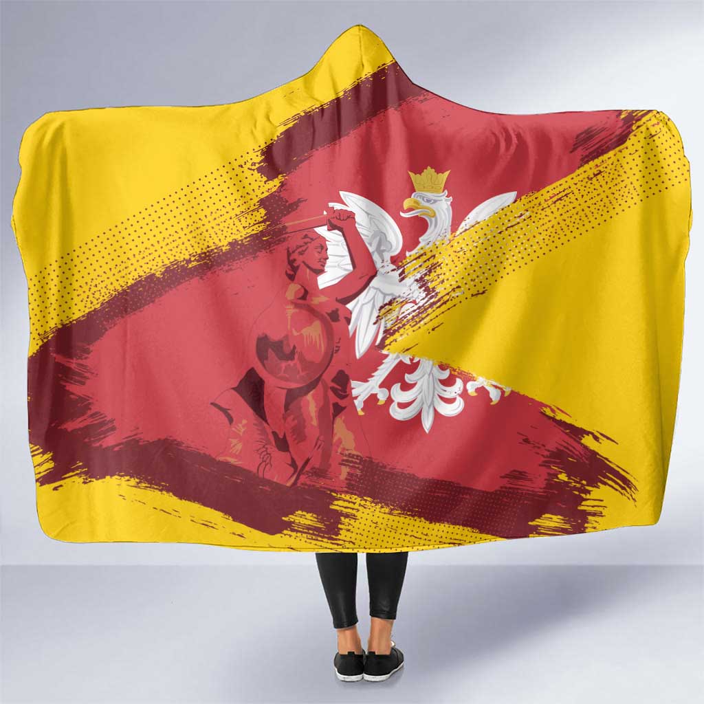 Mermaid of Warsaw Poland Hooded Blanket Polish Capital City Grunge Style