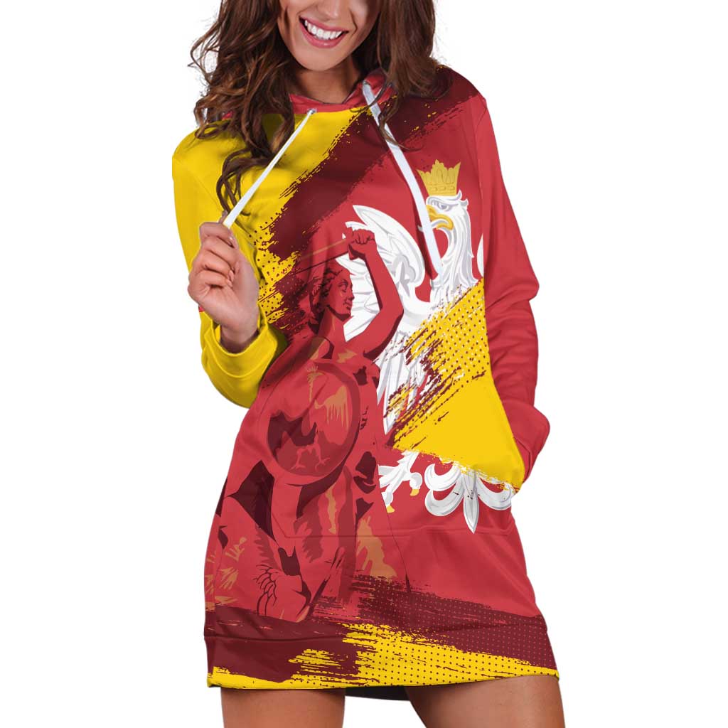 Mermaid of Warsaw Poland Hoodie Dress Polish Capital City Grunge Style