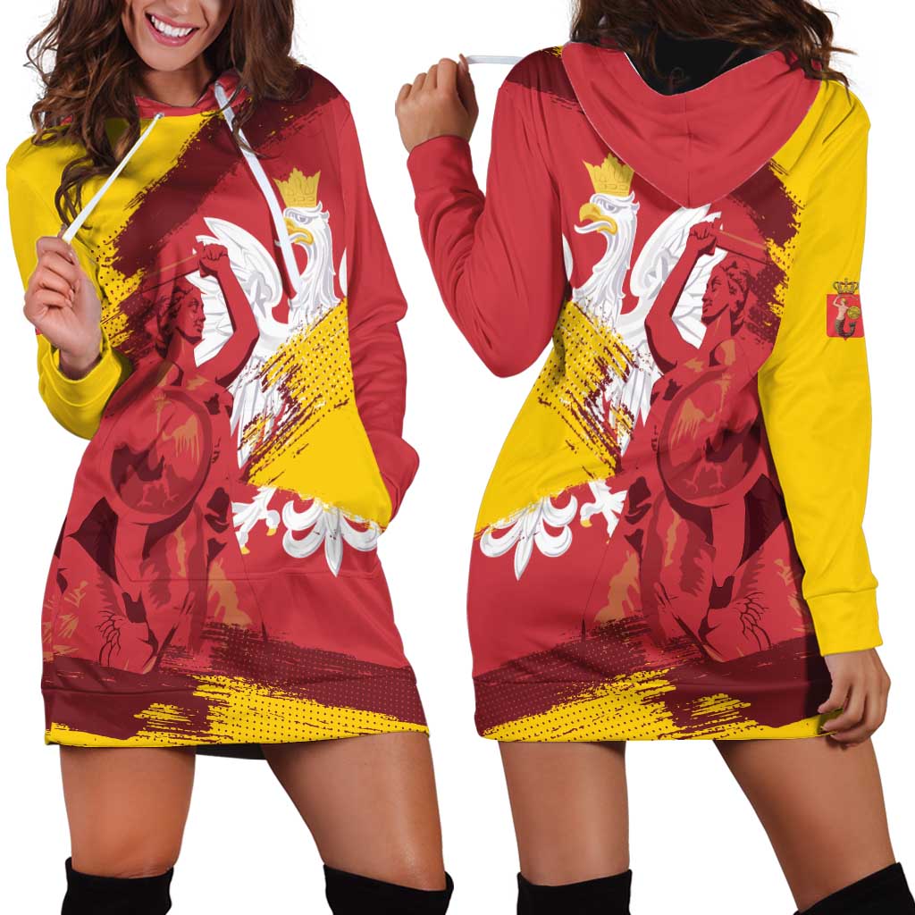 Mermaid of Warsaw Poland Hoodie Dress Polish Capital City Grunge Style