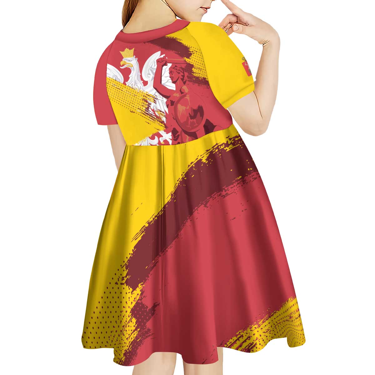 Mermaid of Warsaw Poland Kid Short Sleeve Dress Polish Capital City Grunge Style