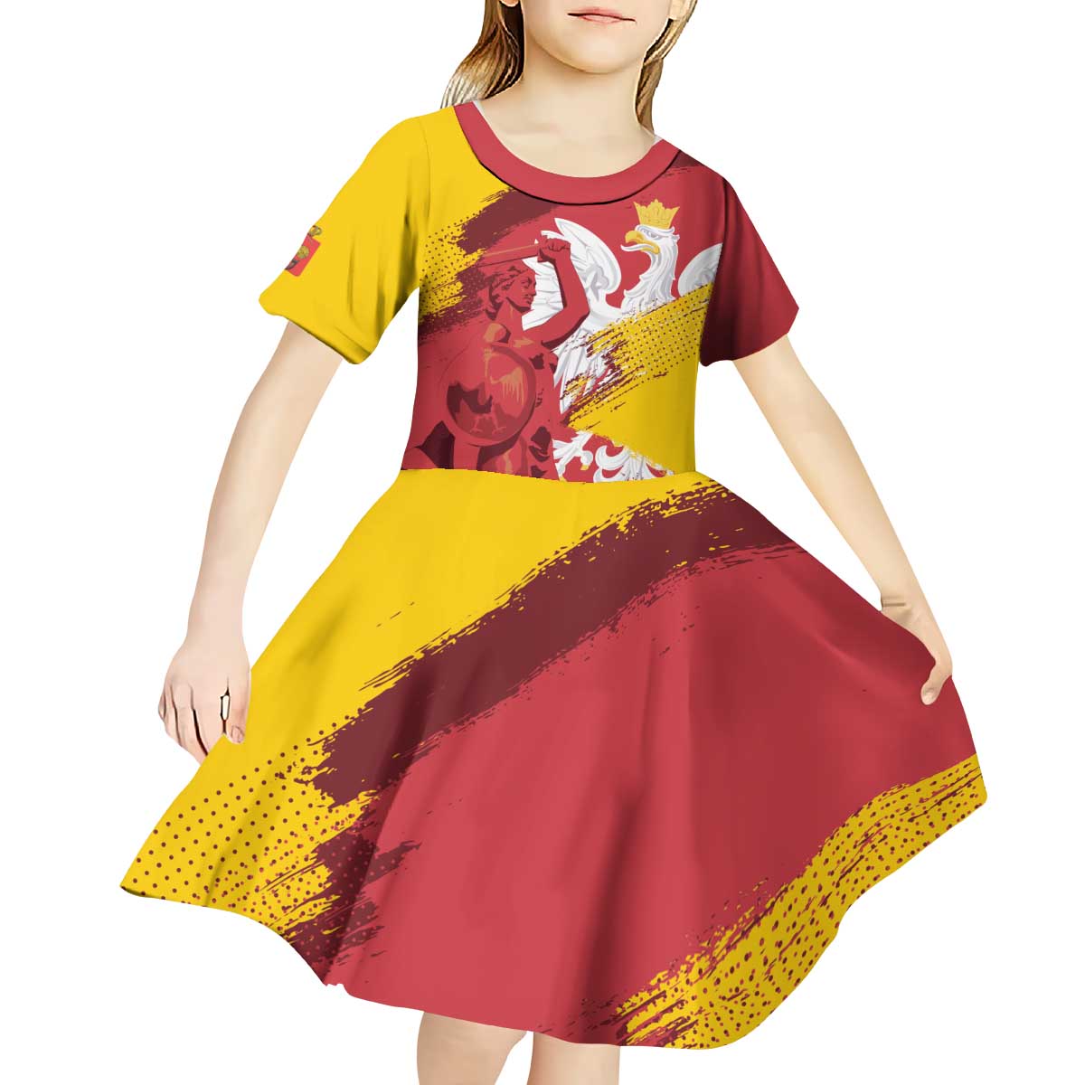 Mermaid of Warsaw Poland Kid Short Sleeve Dress Polish Capital City Grunge Style