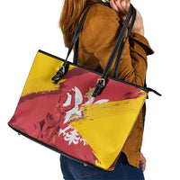Mermaid of Warsaw Poland Leather Tote Bag Polish Capital City Grunge Style