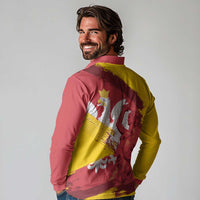 Mermaid of Warsaw Poland Long Sleeve Polo Shirt Polish Capital City Grunge Style