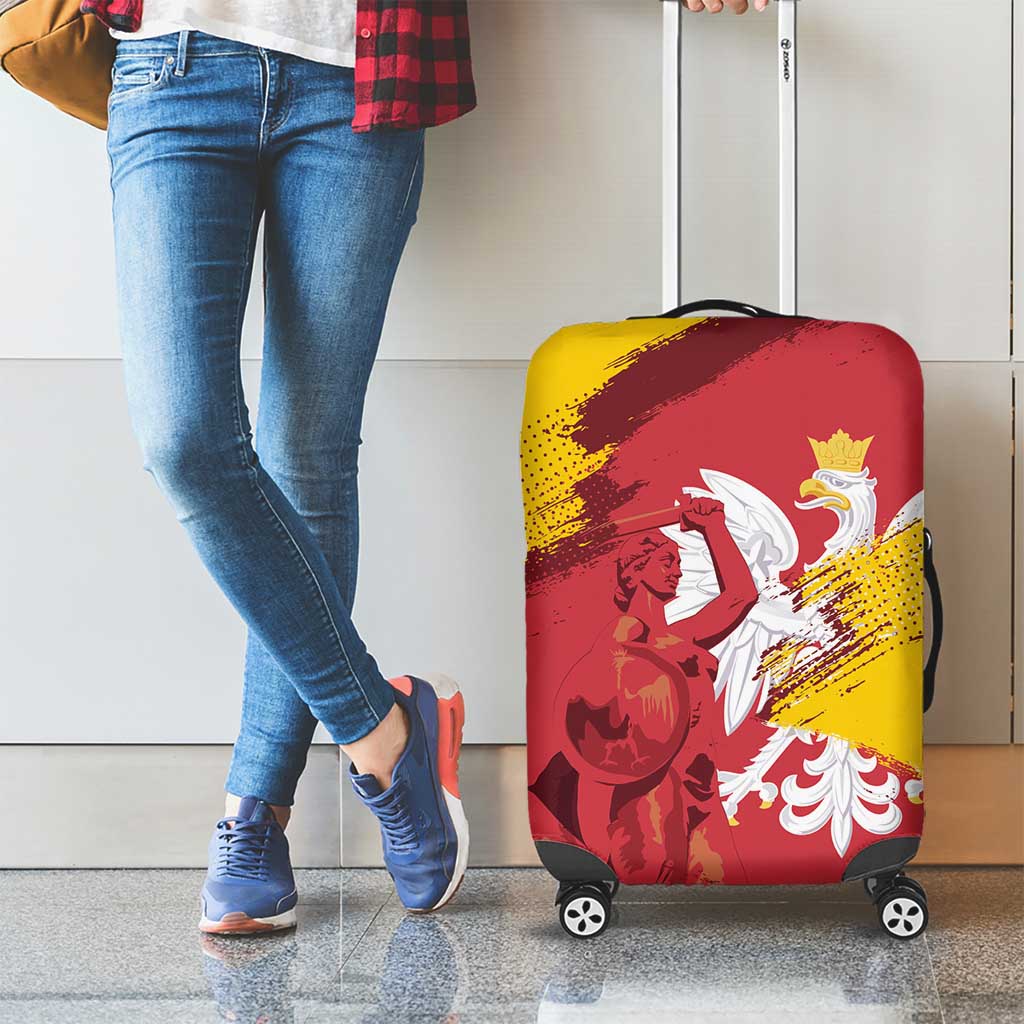 Mermaid of Warsaw Poland Luggage Cover Polish Capital City Grunge Style