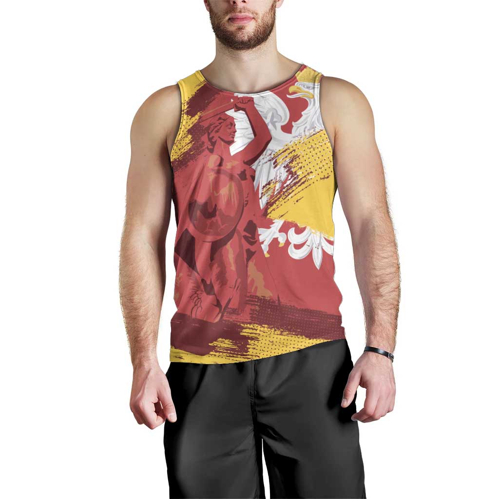 Mermaid of Warsaw Poland Men Tank Top Polish Capital City Grunge Style